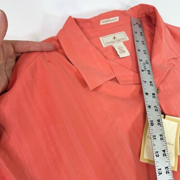 Paradise Collection Shirt Mens XXL Fine Washable Silk Short Sleeve Button Up new - Picture 7 of 9